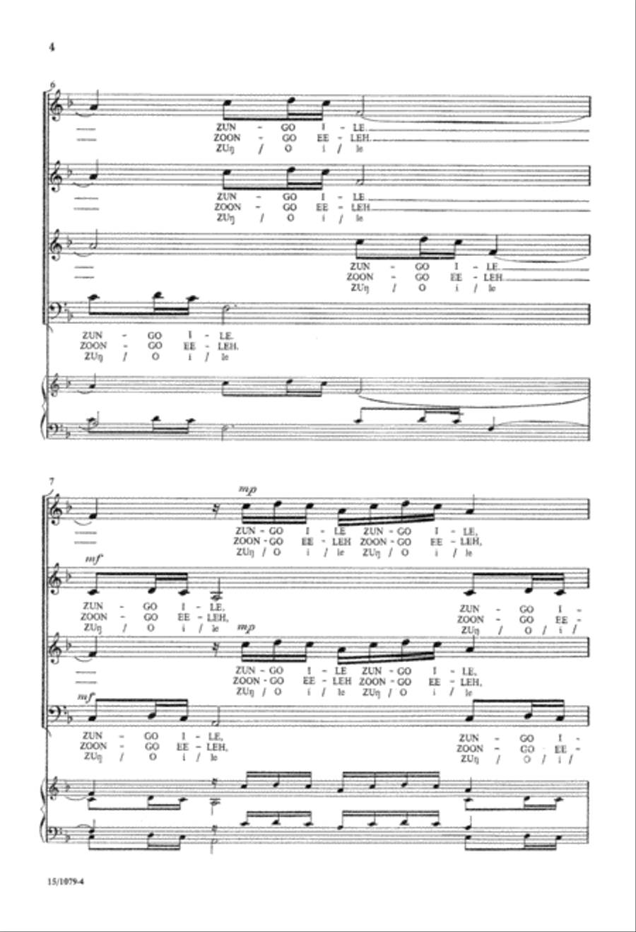 Zungo Zungo 4-Part scores gallery preview page 4