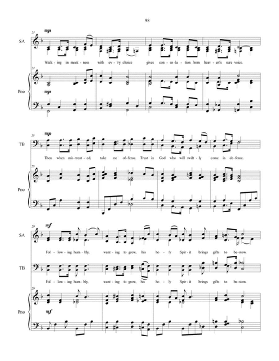 Walk In God's Meekness, sacred music for SATB choir image number null