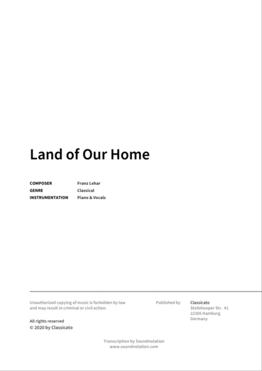 Land of Our Home Voice Solo scores gallery preview page 2