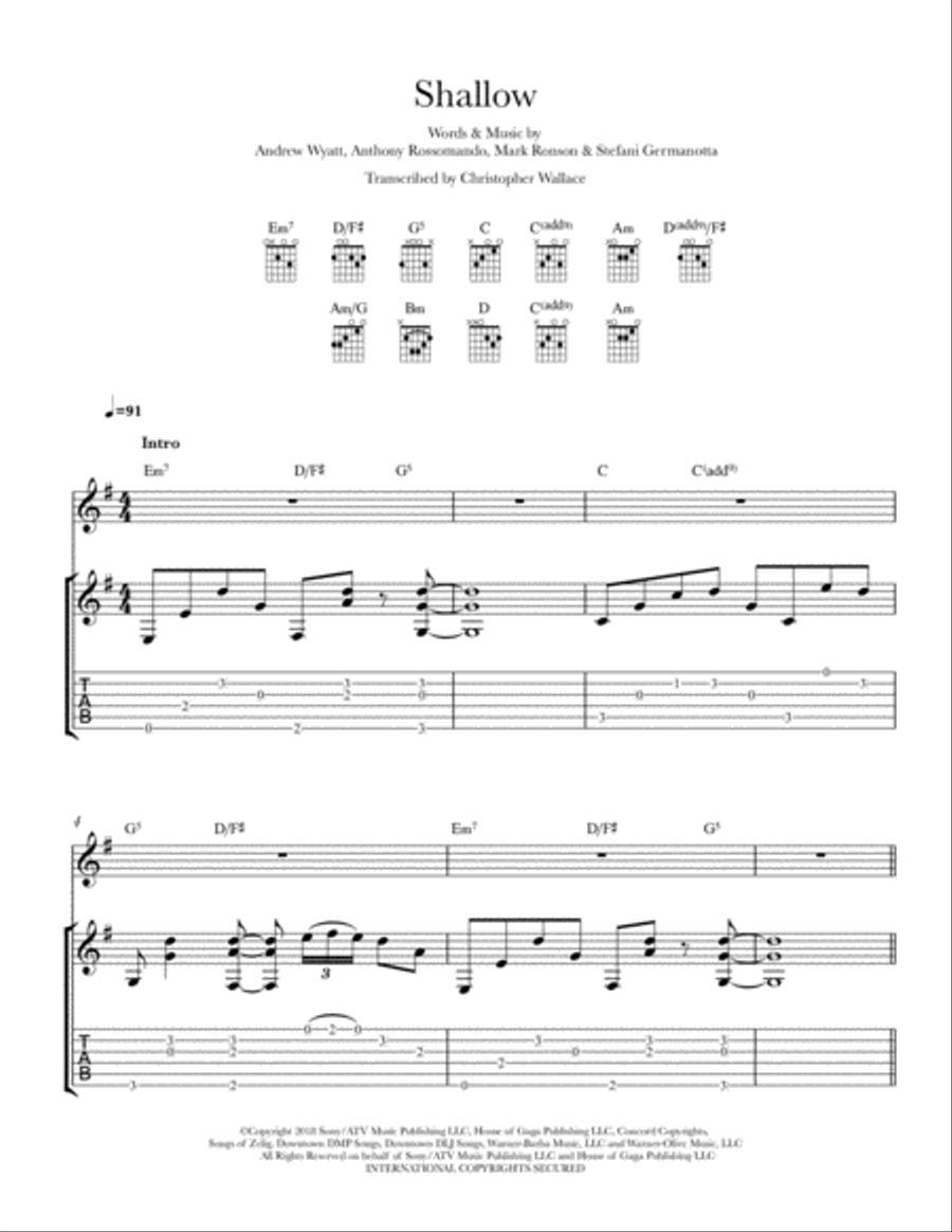Shallow Guitar scores gallery preview page 4