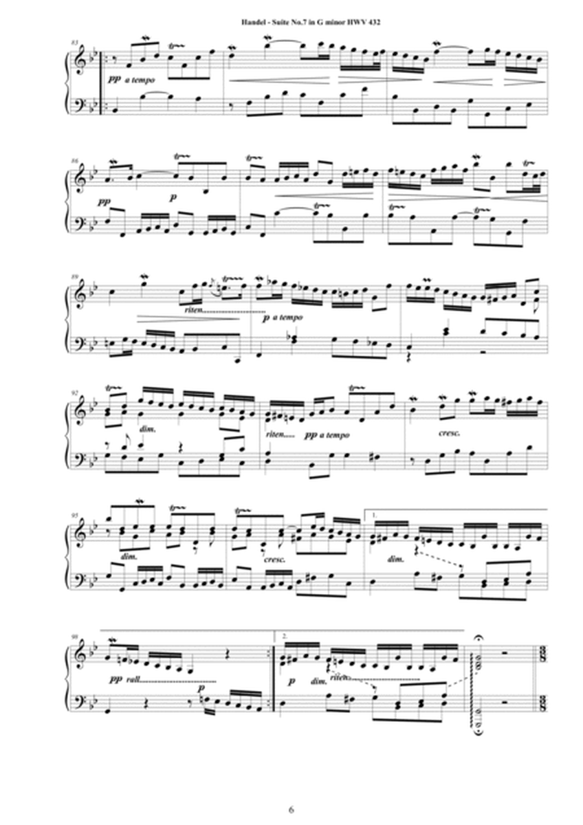 Handel - Piano Suite No.7 in G minor HWV 432 image number null