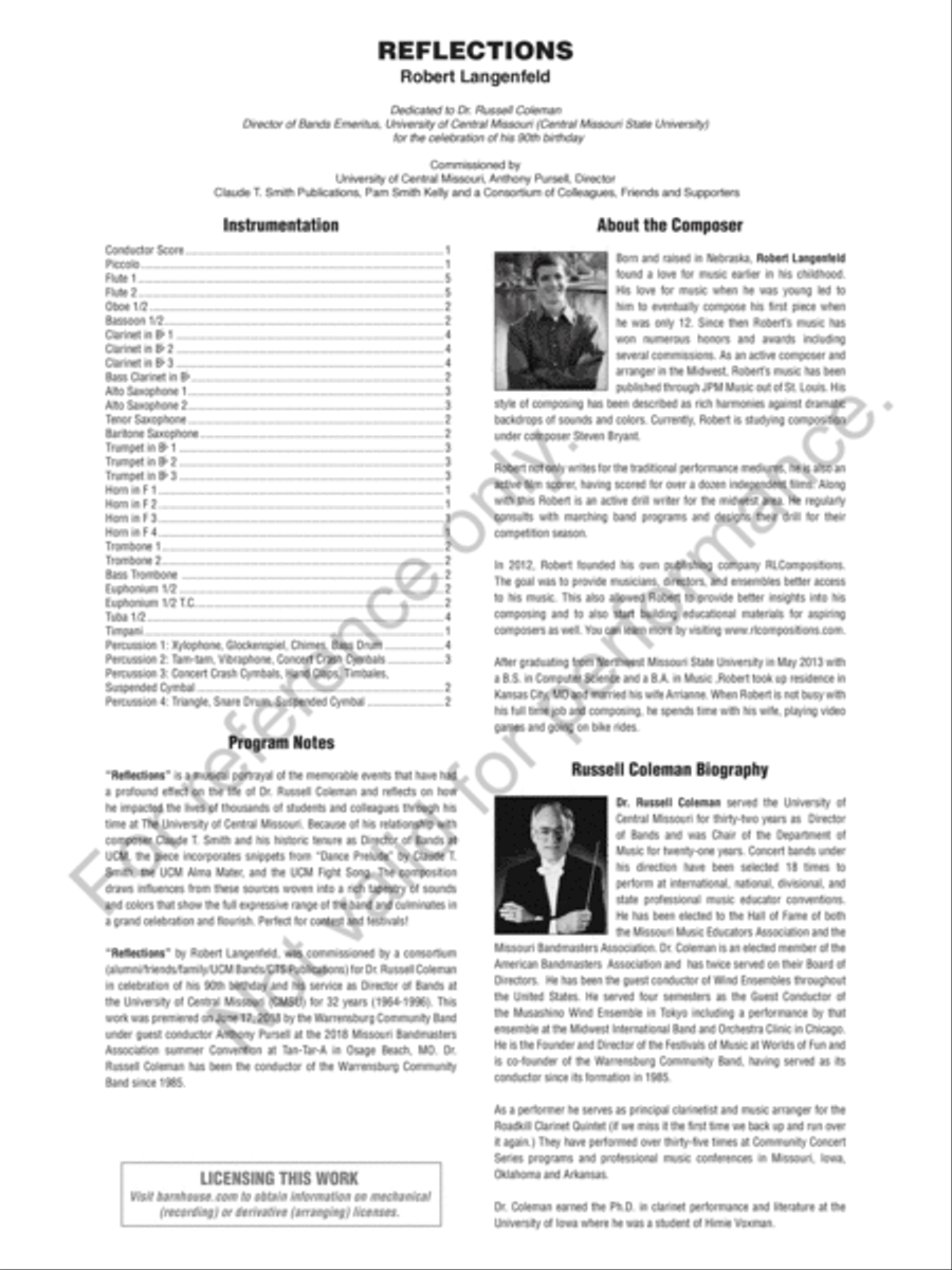 Reflections Reflections Concert Band scores gallery preview page 3