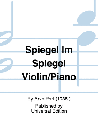 Book cover for Part - Spiegel Im Spiegel Violin/Piano