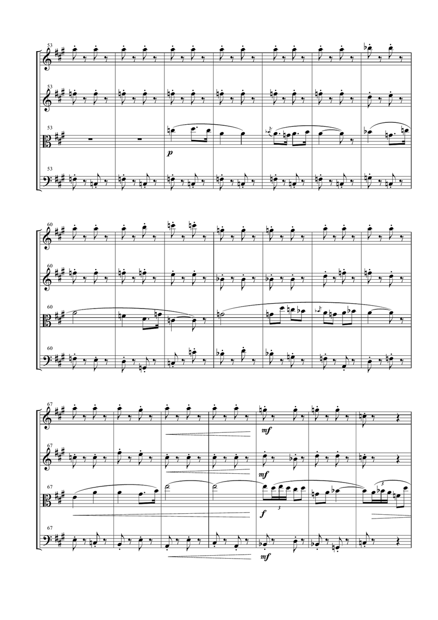 Carmen Overture (Prelude) for String Quartet String Quartet scores gallery preview page 6