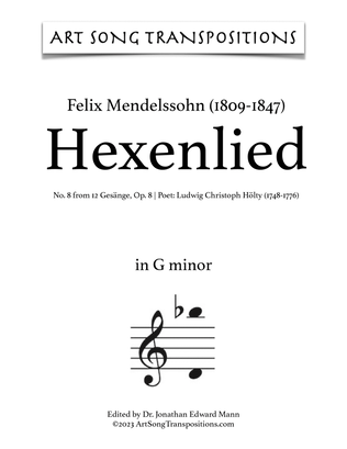 MENDELSSOHN: Hexenlied, Op. 8 no. 8 (transposed to G minor)