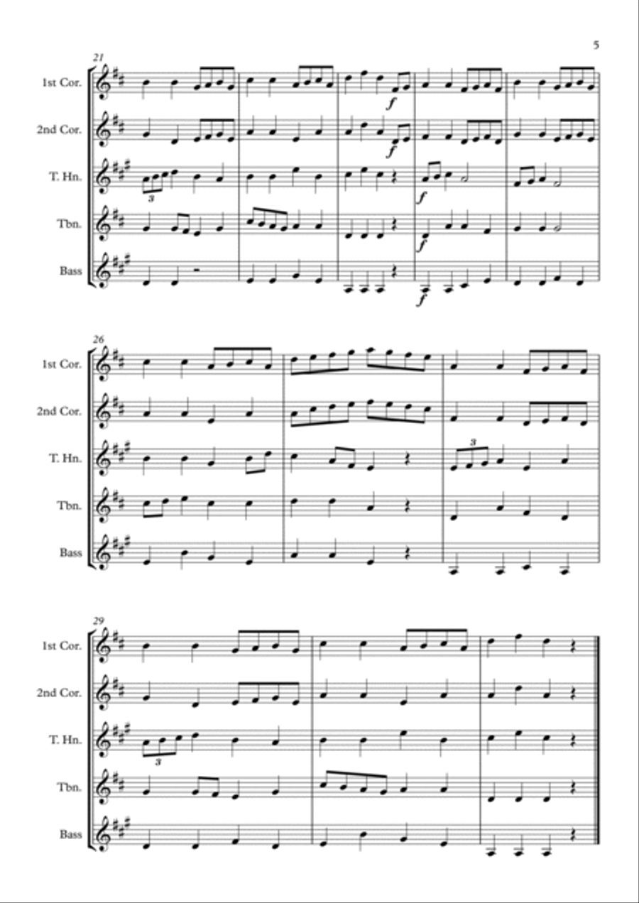 Four Cornish Tea Treat Tunes for Brass Quintet Brass Quintet scores gallery preview page 5