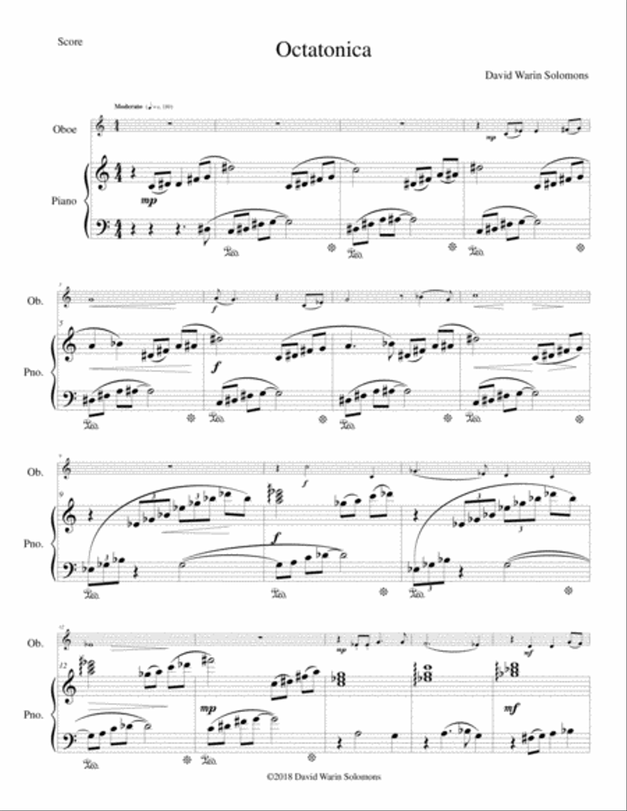Octatonica for oboe and piano Piano scores gallery preview page 1