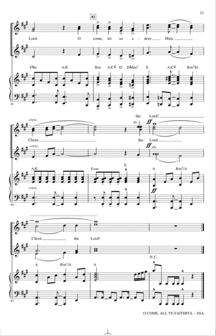 O Come, All Ye Faithful (arr. Mac Huff) SSA scores gallery preview page 10
