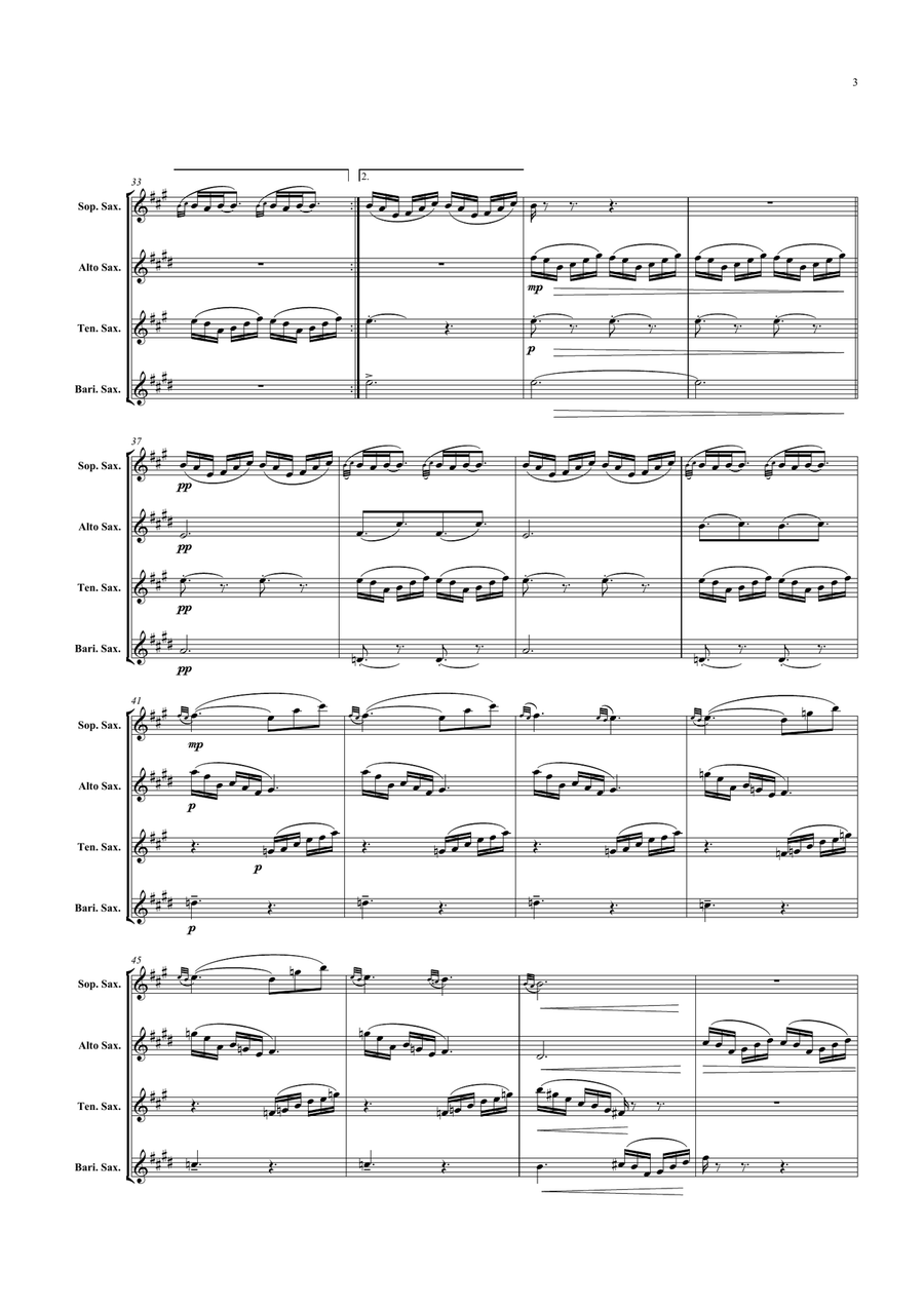 Le Tombeau de Couperin (Saxophone Quartet) Saxophone Quartet scores gallery preview page 4
