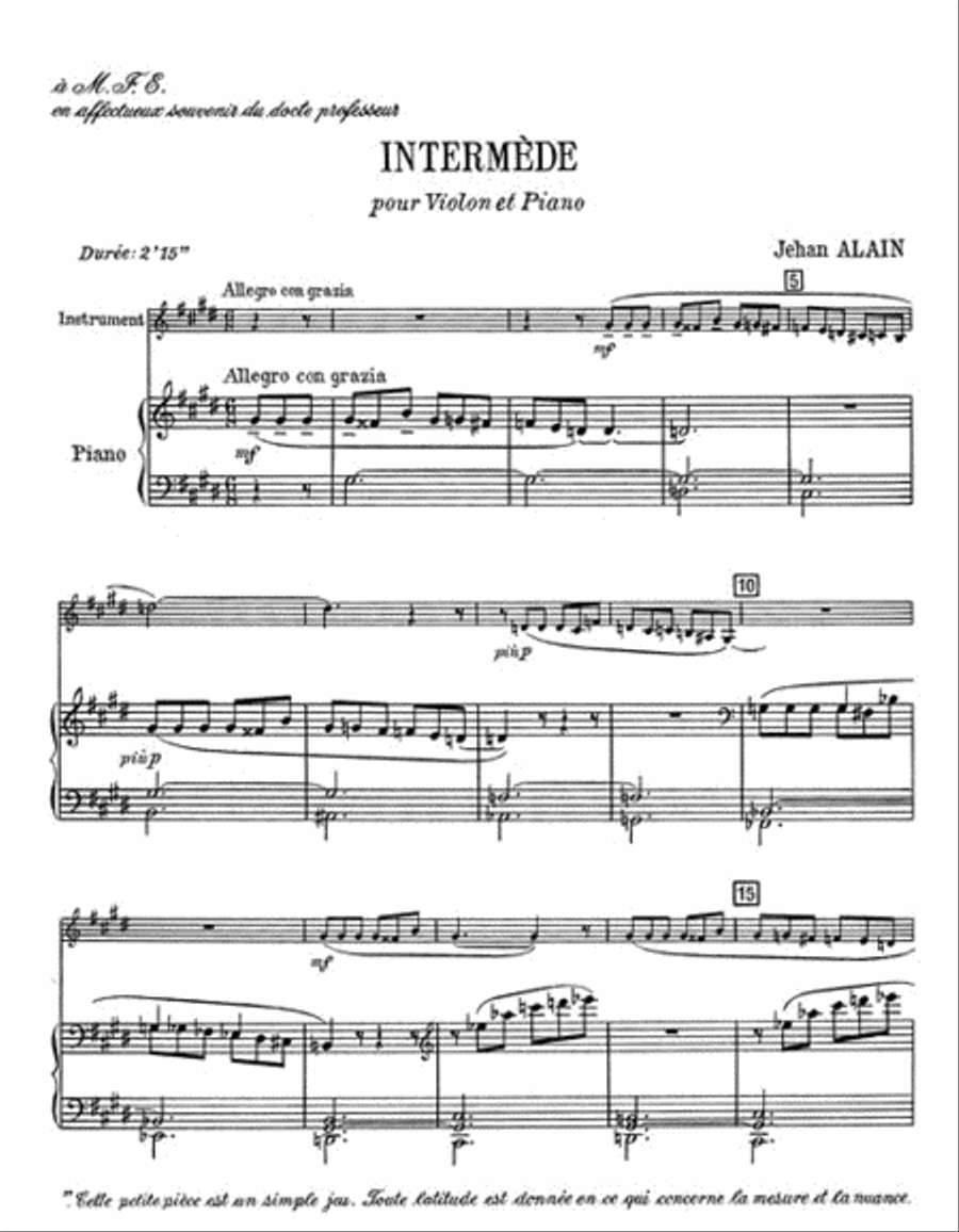 Intermede (violin & Piano) Violin Solo scores gallery preview page 3