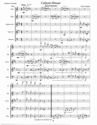 Book cover for Carhorn Minuet Wind Quintet