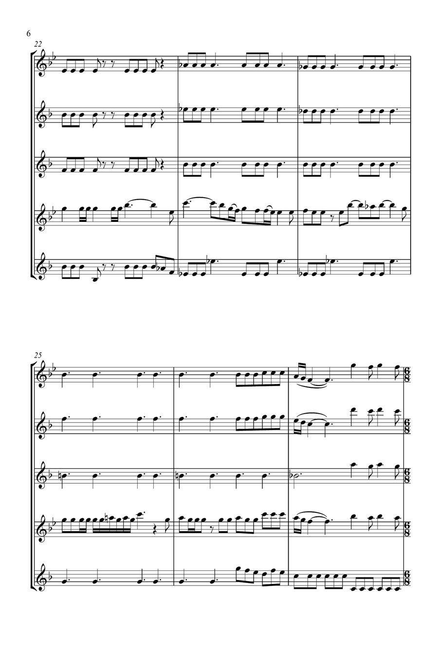 Somebody To Love Saxophone Quartet scores gallery preview page 6