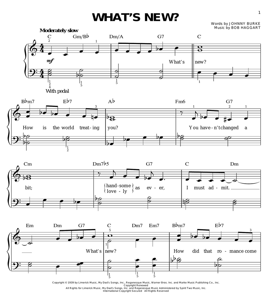 What's New? What's New? Easy Piano scores gallery preview page 1