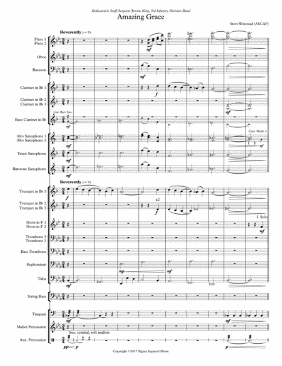 Amazing Grace/Taps for Concert Band Concert Band scores gallery preview page 3