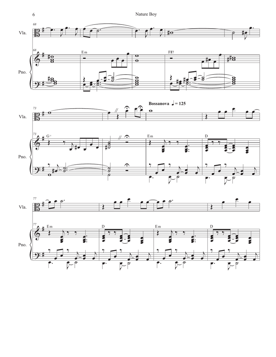 Nature Boy Nature Boy Viola scores gallery preview page 6