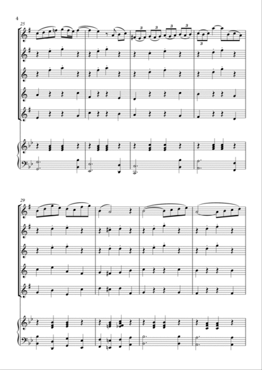 Arioso (From Cantata 156 - Sinfonia) Saxophone Quintet scores gallery preview page 4