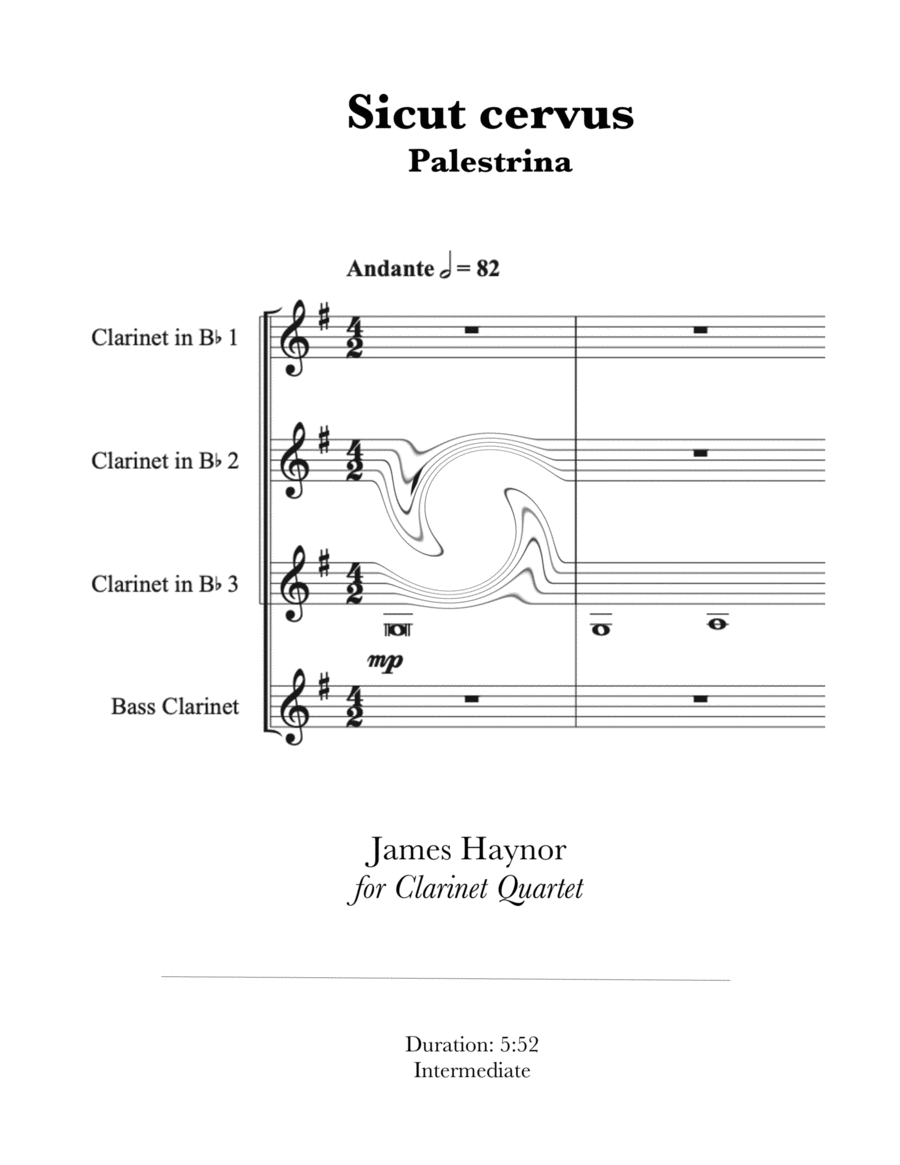 Sicet cervus for Clarinet Quartet Clarinet Quartet scores gallery preview page 1