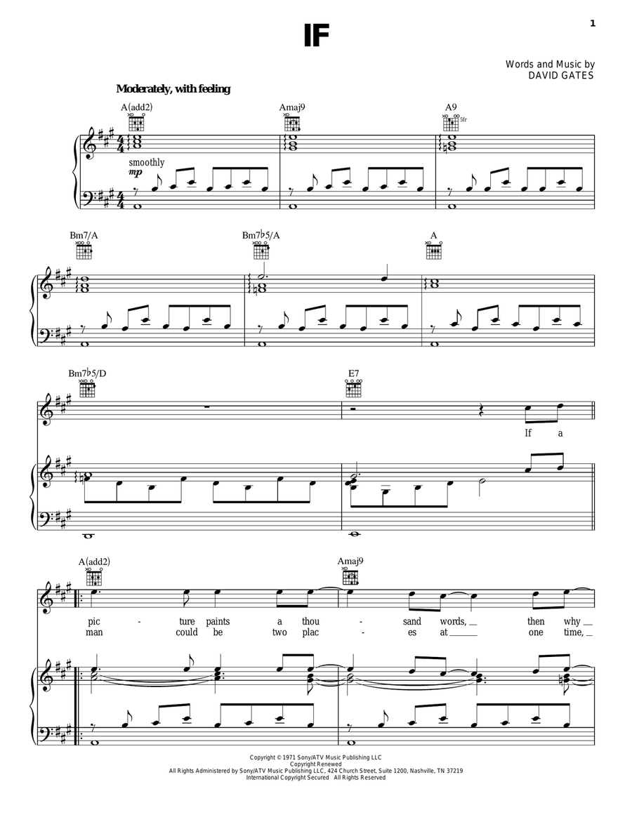If Piano, Vocal, Guitar scores gallery preview page 1