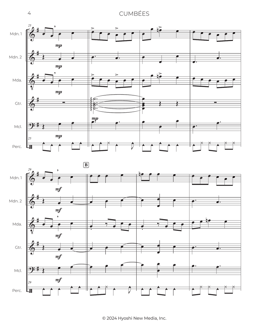 Cumbées from Códice Saldívar No. 4 - Score Only Small Ensemble scores gallery preview page 5