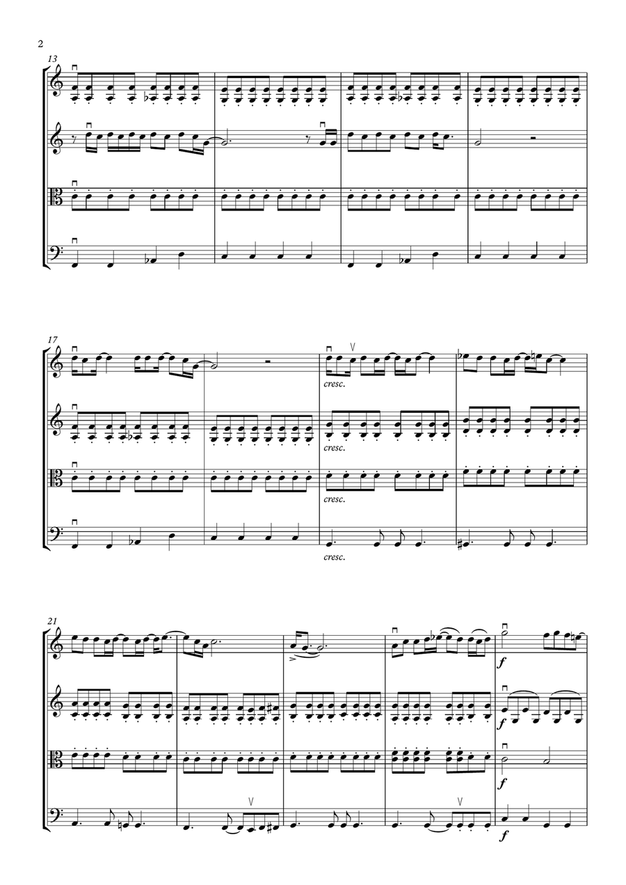 Don't Look Back In Anger String Quartet scores gallery preview page 6