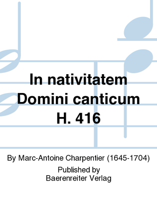 Book cover for In nativitatem Domini canticum H. 416