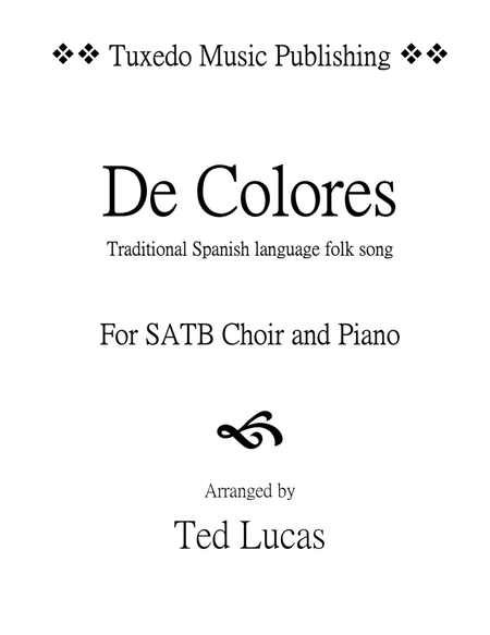 DE COLORES, for SATB Choir and Piano image number null