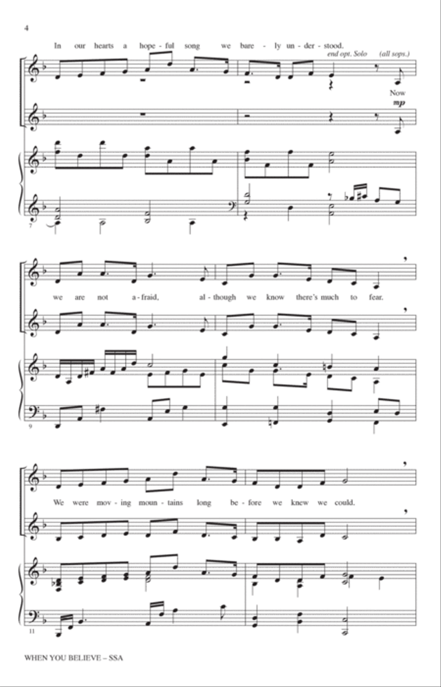 When You Believe (from The Prince Of Egypt) (arr. John Leavitt) SSA scores gallery preview page 2