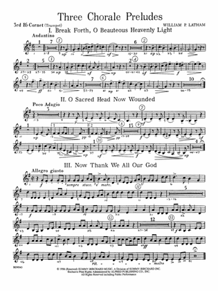 Three Chorale Preludes: 3rd B-flat Cornet