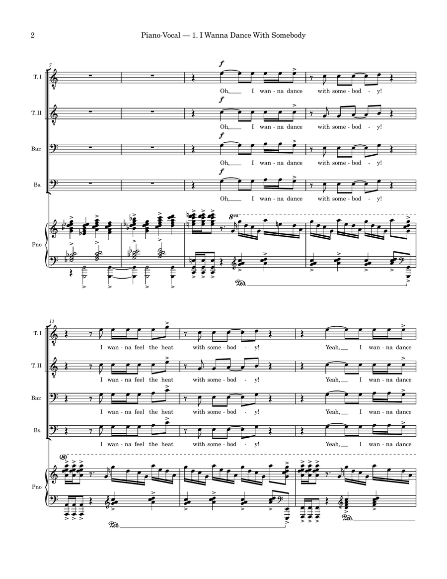 I Wanna Dance With Somebody TTBB scores gallery preview page 2