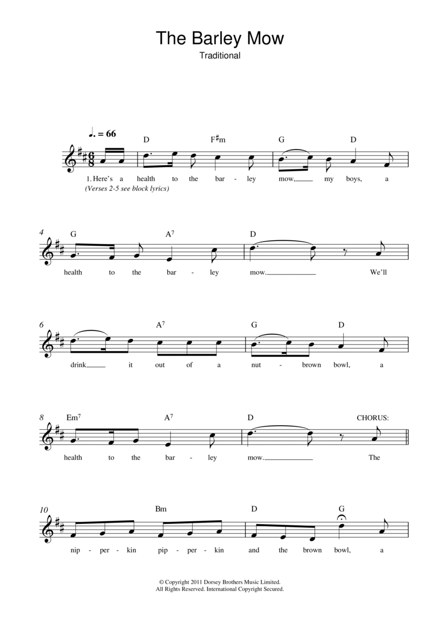 The Barley Mow Piano scores gallery preview page 1