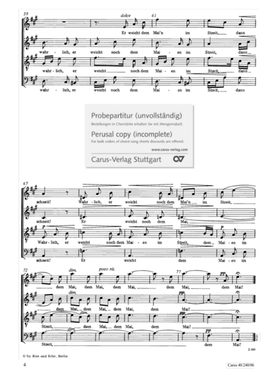 Fruhlingssehnsucht 4-Part scores gallery preview page 5