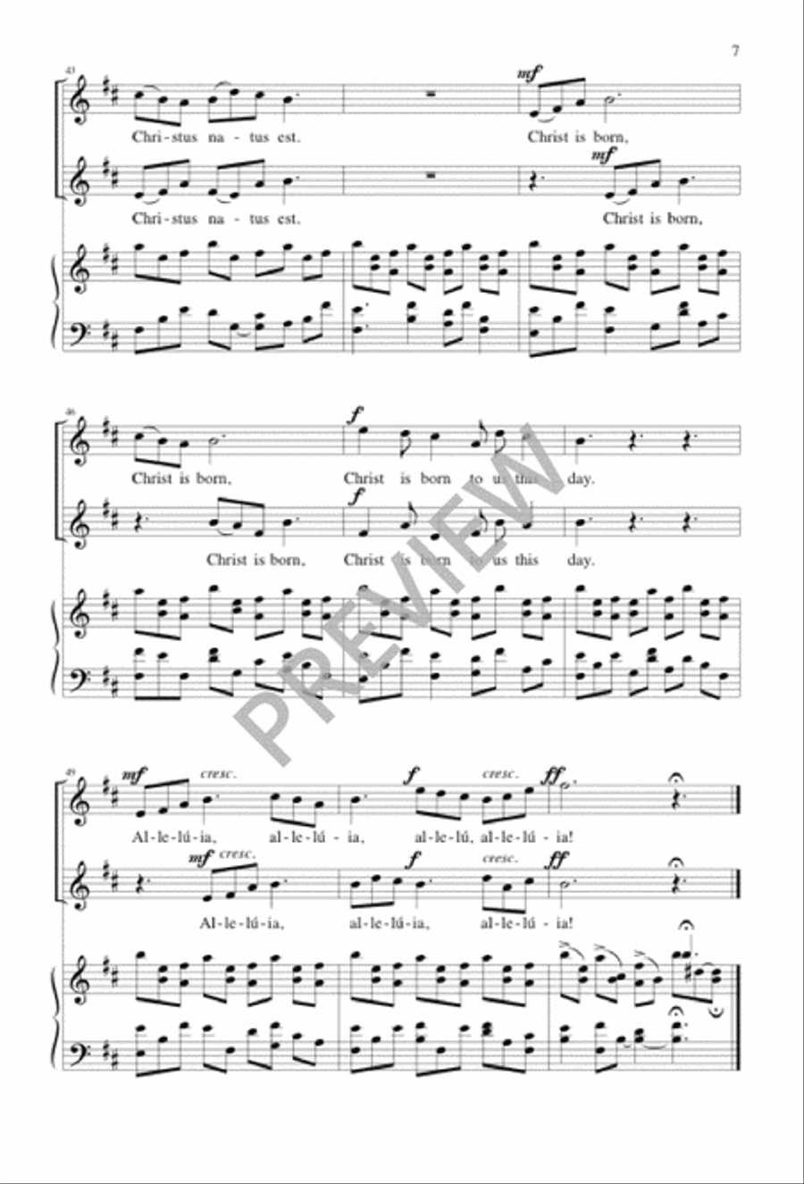 Hodie Christus Natus Est 2-Part scores gallery preview page 8
