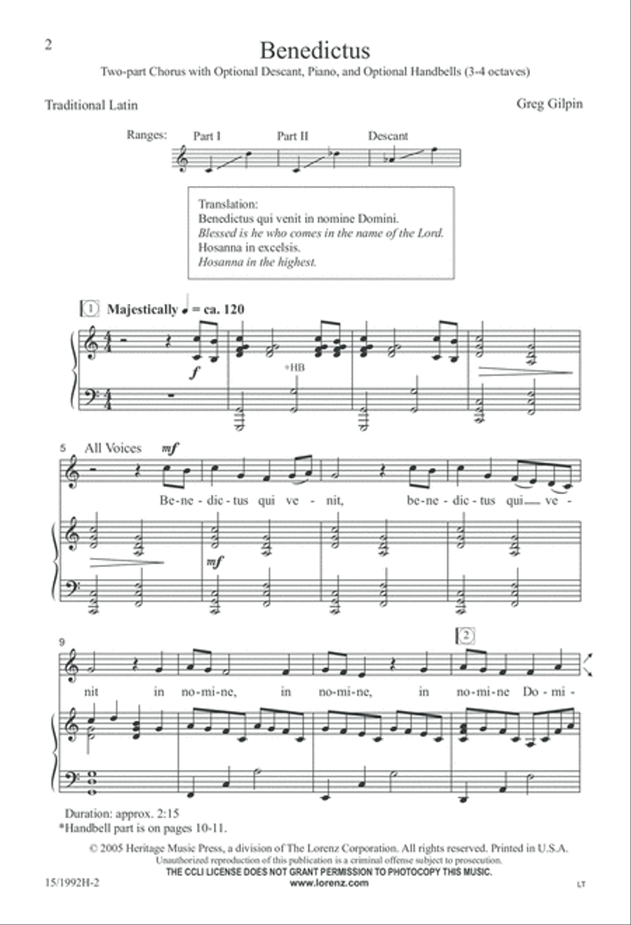 Benedictus Benedictus 2-Part scores gallery preview page 2