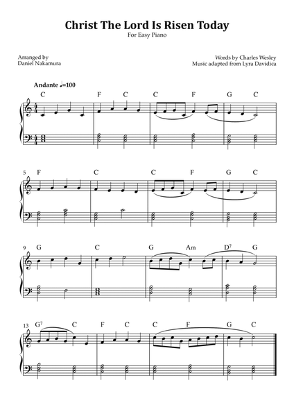 Christ The Lord Is Risen Today (Easy Piano) image number null