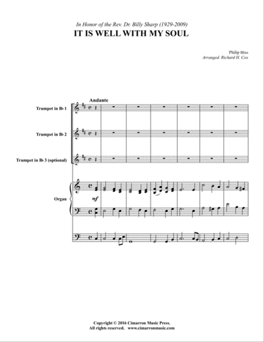It Is Well With My Soul Brass Duet scores gallery preview page 1