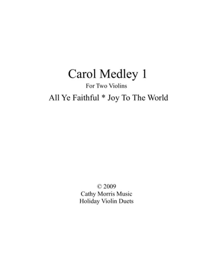 Carol Medley 1 for Violin Duo Come All Ye Faithful / Joy To The World image number null