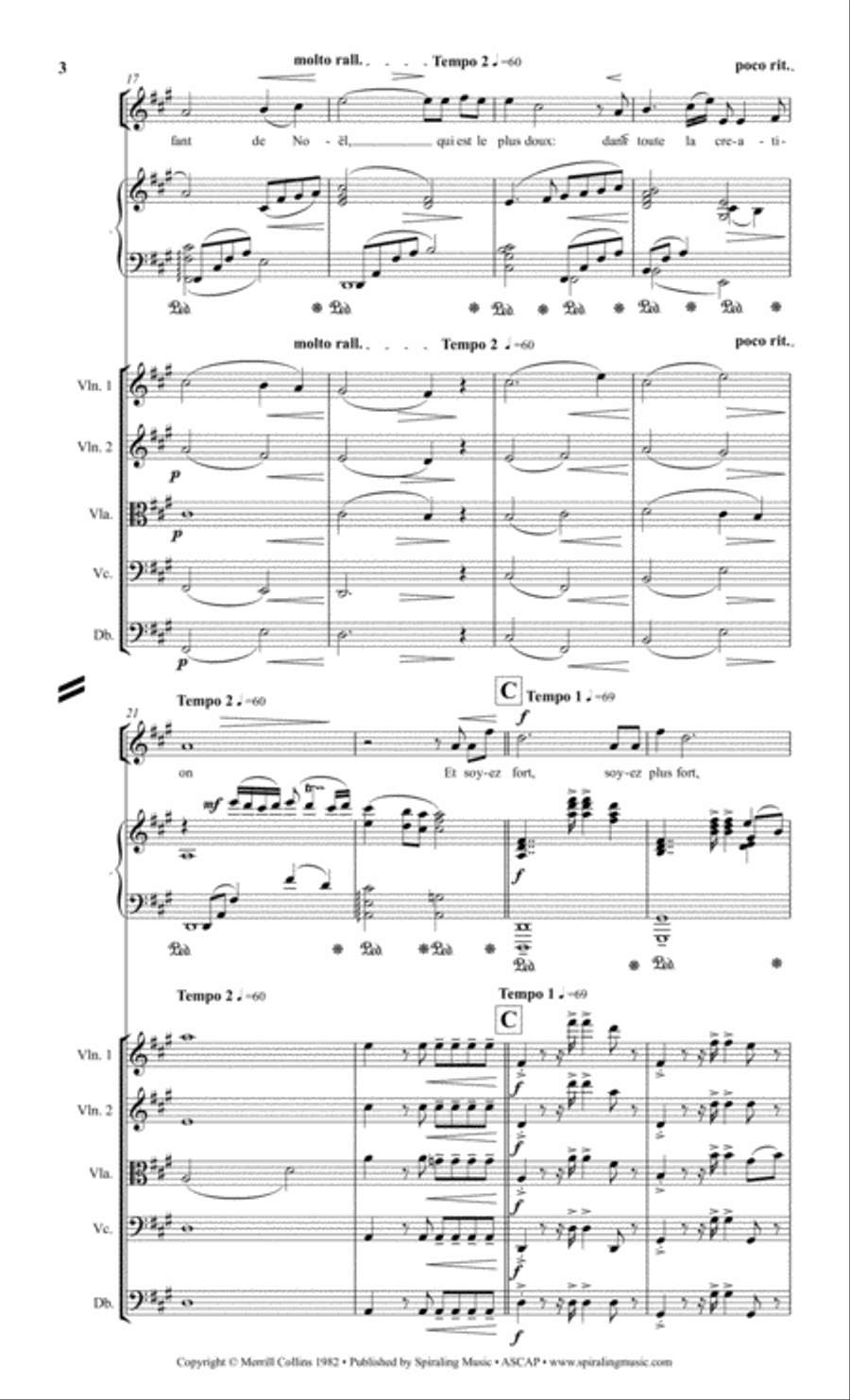Soyez Gentille Piano Vocal with Strings in a SCORE Small Ensemble scores gallery preview page 4