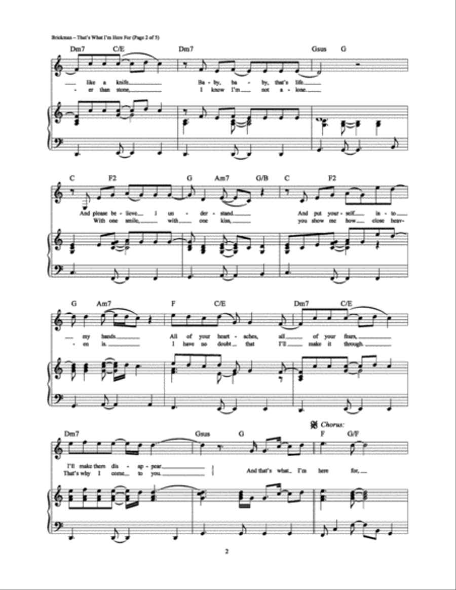 That's What I'm Here For That's What I'm Here For Piano, Vocal, Guitar scores gallery preview page 2
