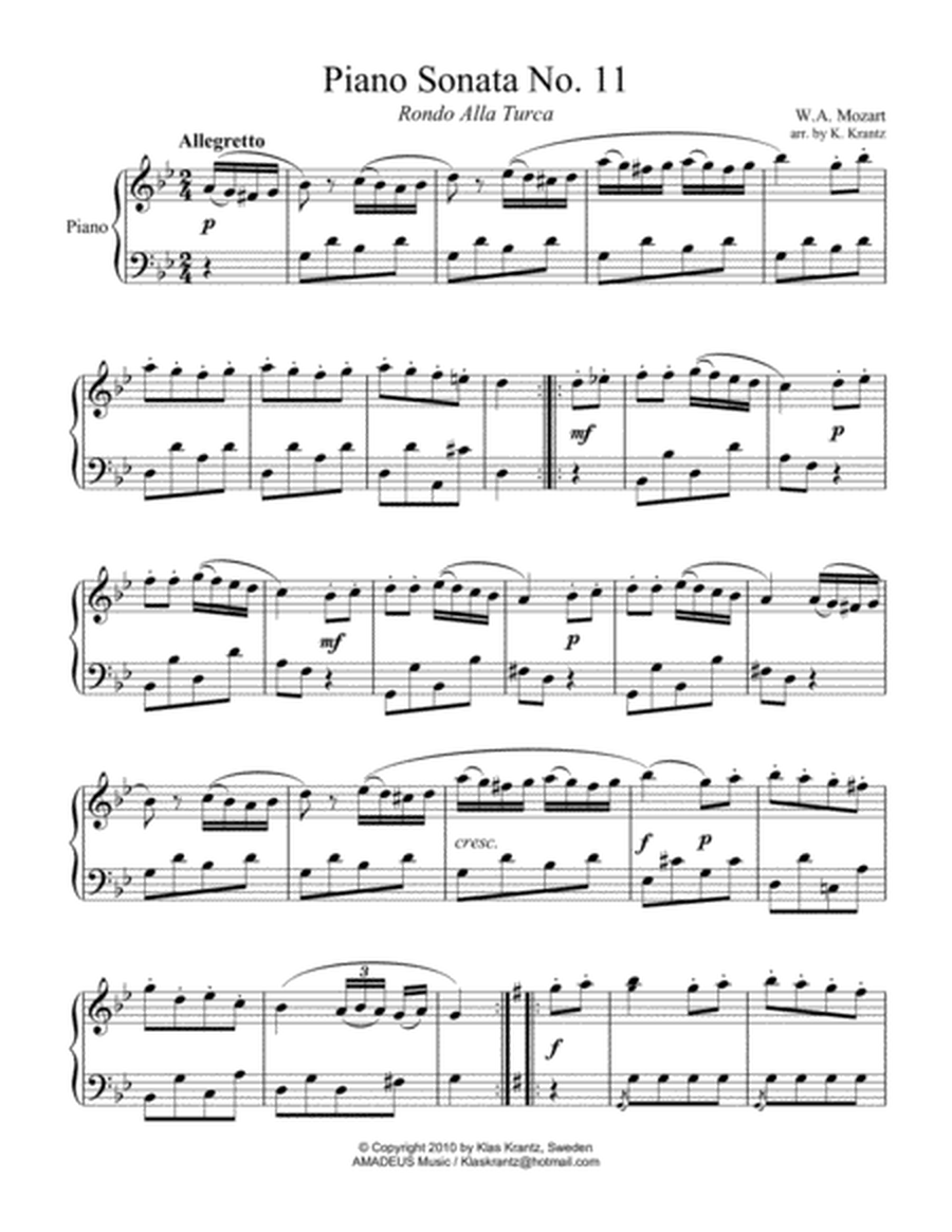 Mozart for easy piano solo - 4 short pieces image number null