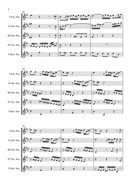 Praeludium BWV 548 (Johann Sebastian Bach) Saxophone Quintet arr. Adrian Wagner image number null