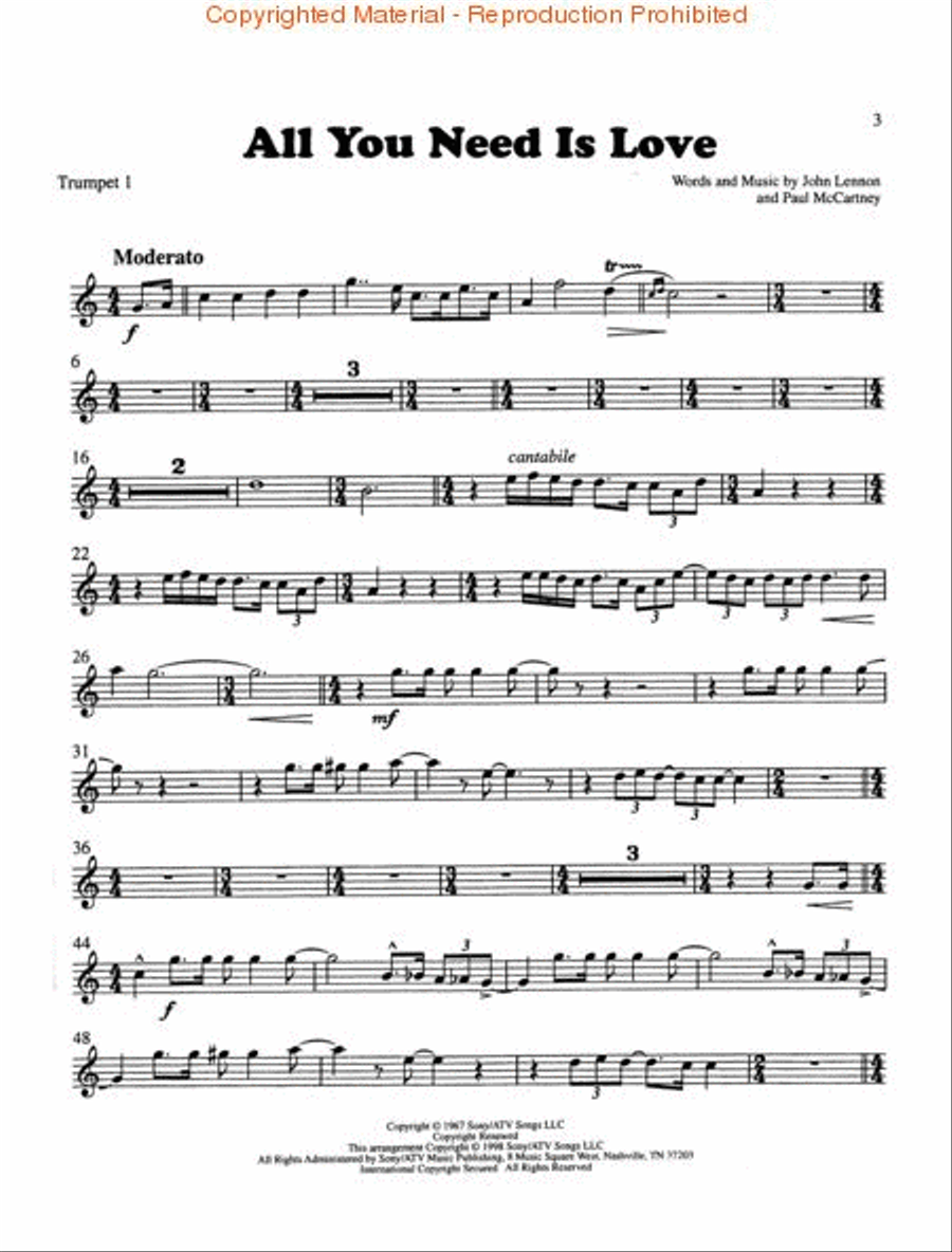 All You Need Is Love Brass Quintet scores gallery preview page 2