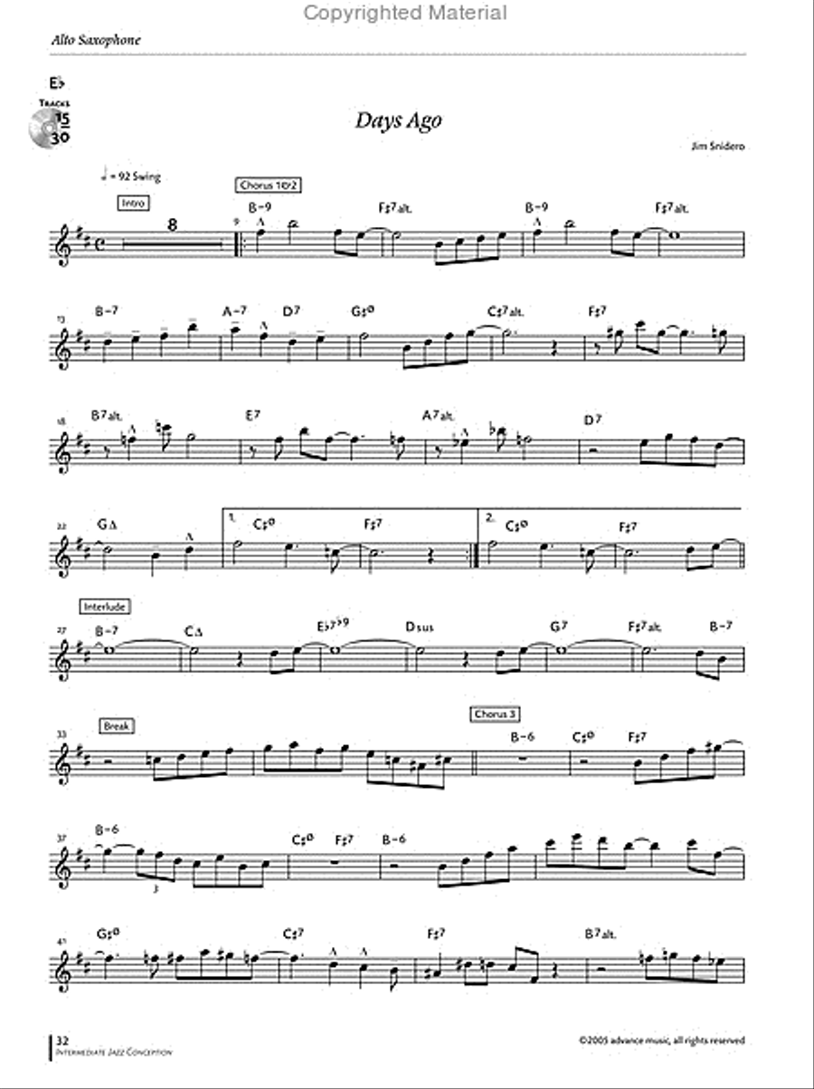 Intermediate Jazz Conception Alto & Baritone Saxophone Baritone Saxophone scores gallery preview page 14