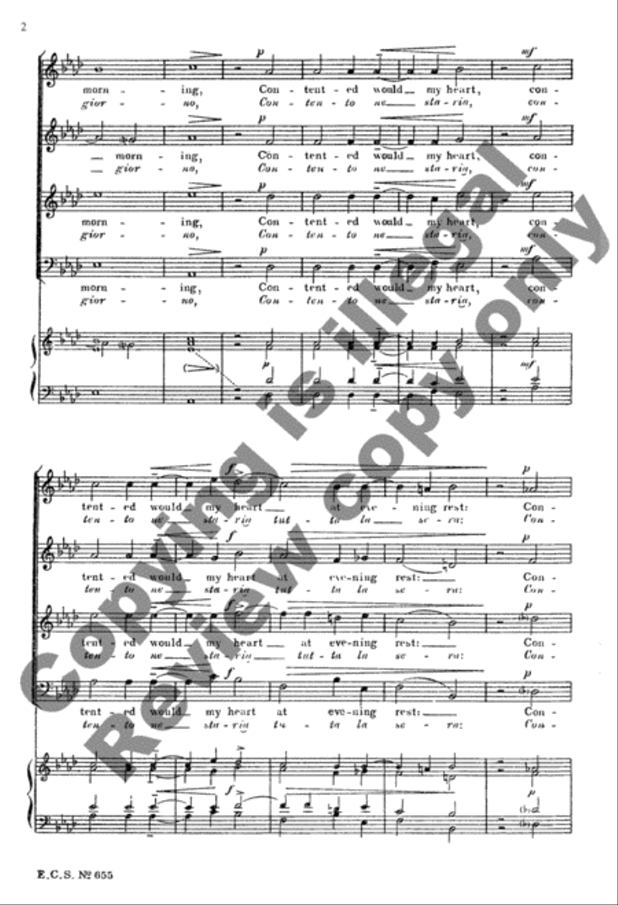 Ah, Could My Eyes Behold Thee (S'io ti vedess' una sol) 4-Part scores gallery preview page 7