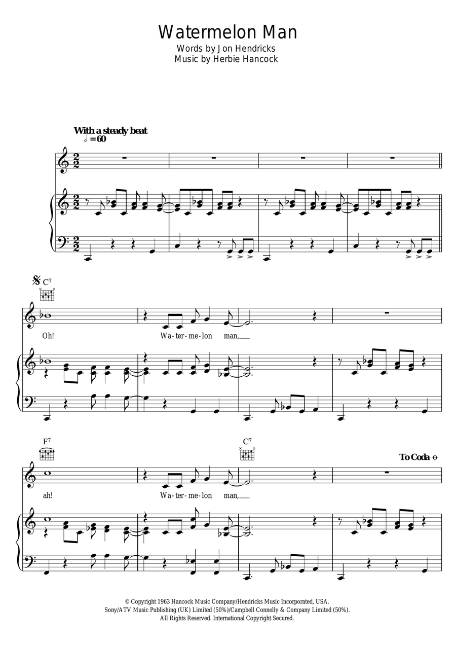 Watermelon Man Guitar scores gallery preview page 1