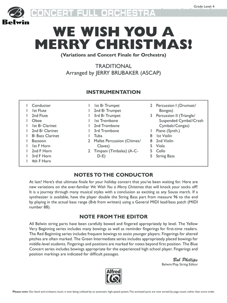 We Wish You a Merry Christmas: Score