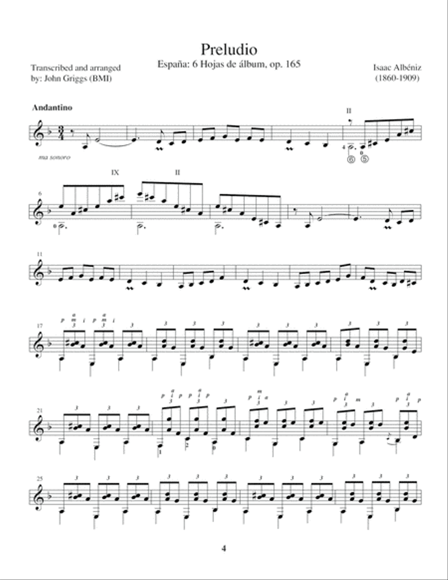 Espana: Opus 165 by Albeniz Acoustic Guitar scores gallery preview page 5