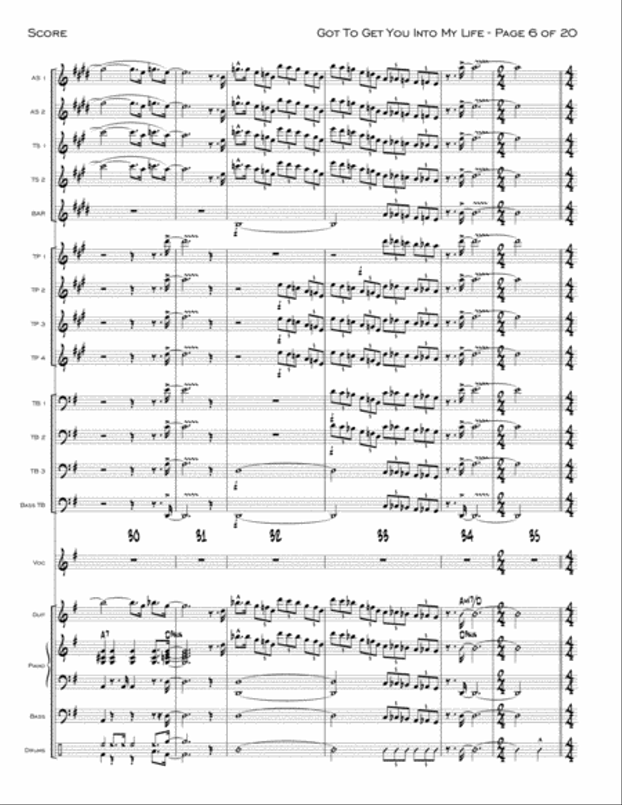 Got To Get You Into My Life Jazz Ensemble scores gallery preview page 6