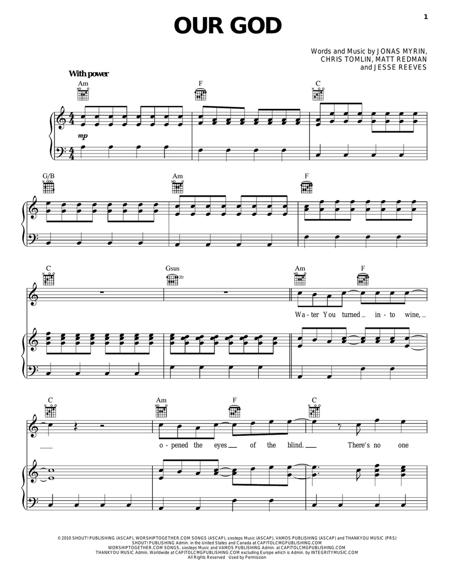 Our God Our God Guitar scores gallery preview page 1