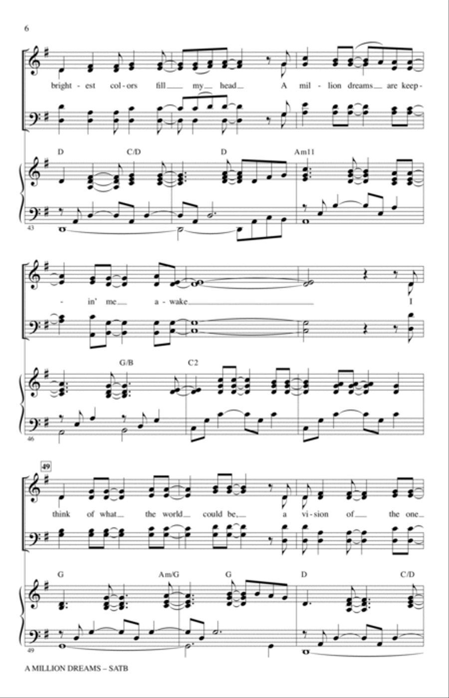 A Million Dreams (from The Greatest Showman) (arr. Mac Huff) 4-Part scores gallery preview page 5