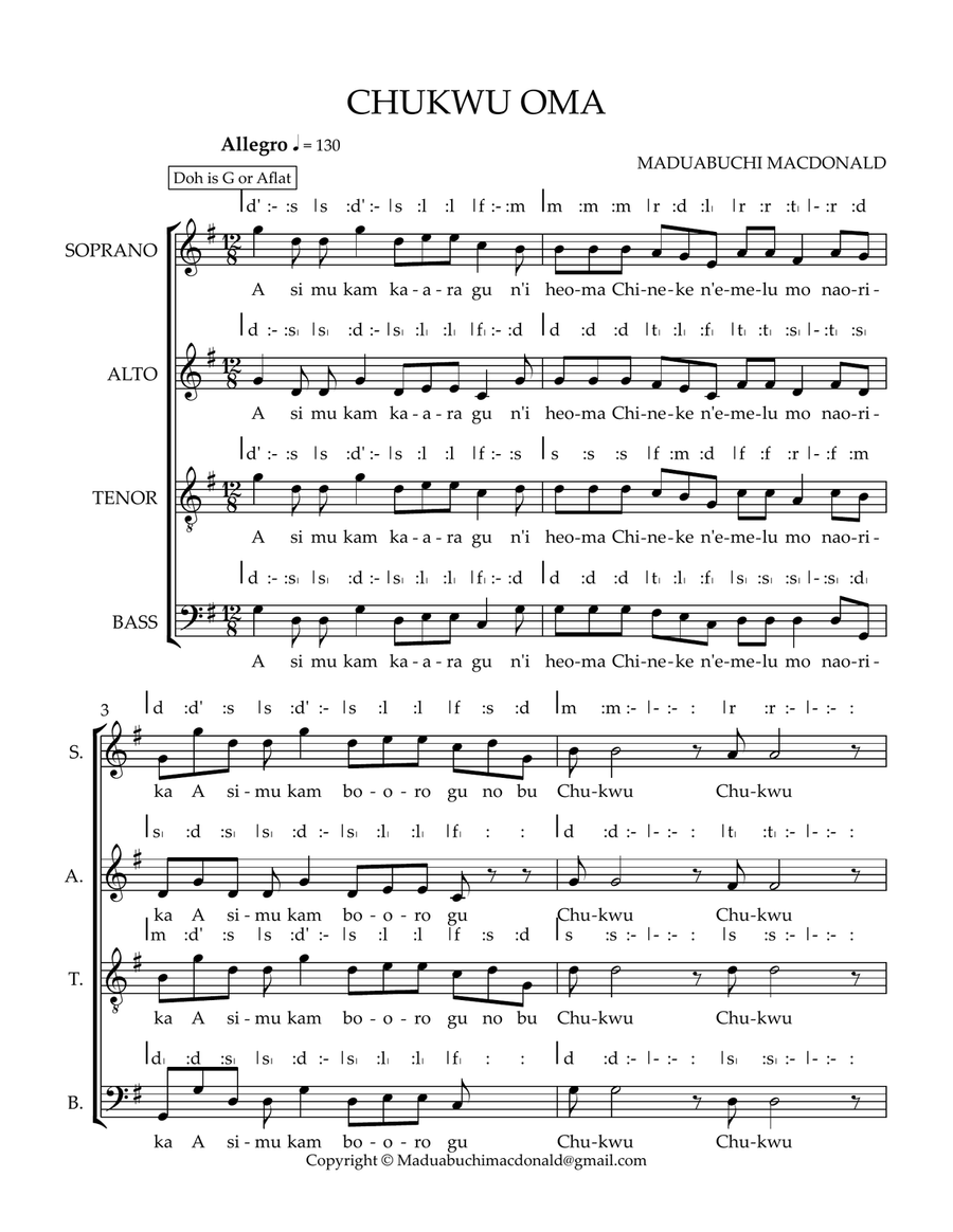 Chioma 4-Part scores gallery preview page 1
